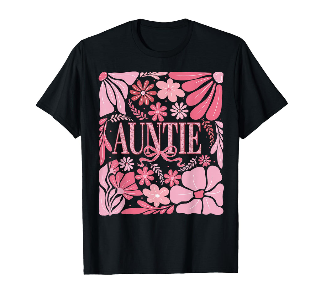 Floral Auntie Coquette Boho Aunt T-Shirt - Custom Art Print for Adults - T-Shirt, Sweatshirt, Hoodie