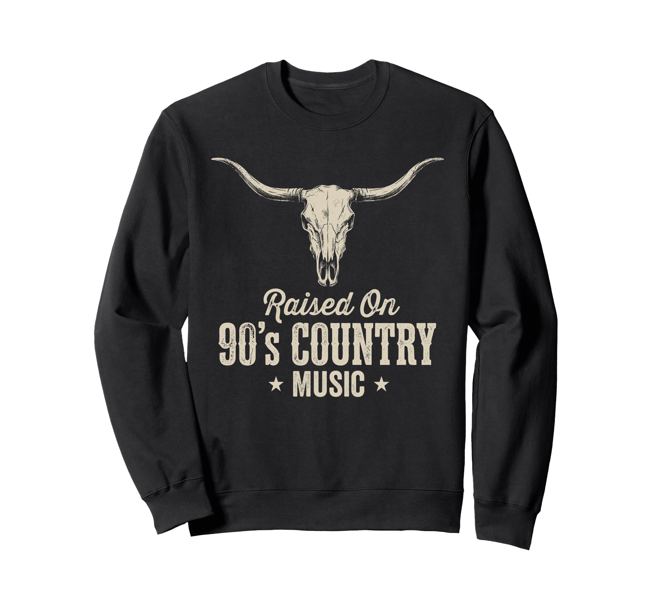 90S Country Music Longhorn Skull Sweatshirt - Streetwear Style Men Women - T-Shirt, Sweatshirt, Hoodie