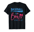 Baseball Or Bows Gender Reveal Party Grandpa T-Shirt - Graphic Print Unisex - T-Shirt, Sweatshirt, Hoodie