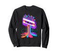 Dripping Paint Art Cassette Tape Sweatshirt - Casual Everyday Wear Unisex - T-Shirt, Sweatshirt, Hoodie