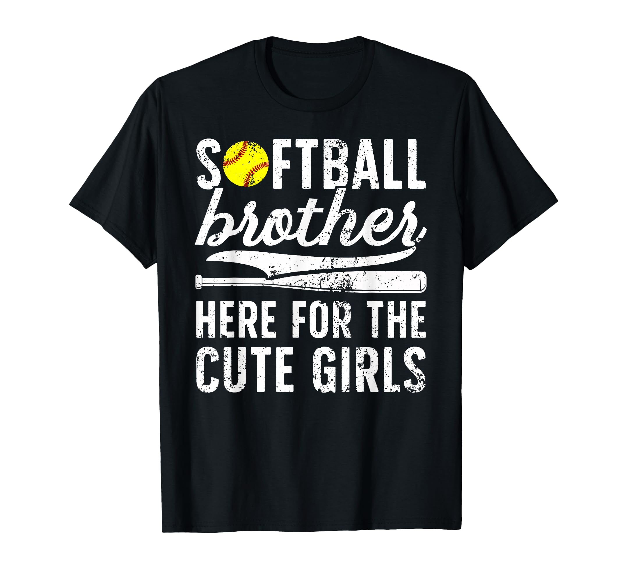 Softball Brother Here Softball Bro T-Shirt - Minimalist Print Men Women - T-Shirt, Sweatshirt, Hoodie