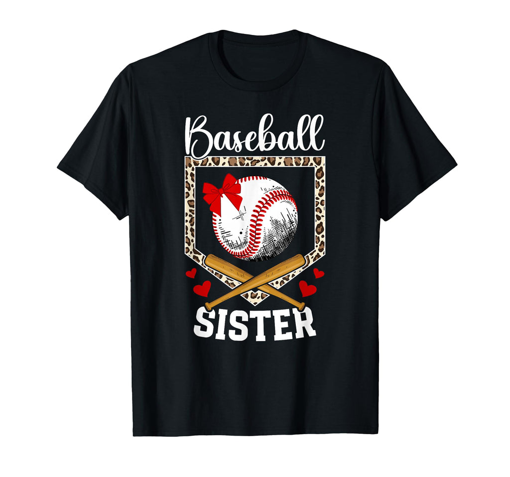 Baseball Sister Leopard Sister Baseball T-Shirt - Unique Graphic Men Women - T-Shirt, Sweatshirt, Hoodie