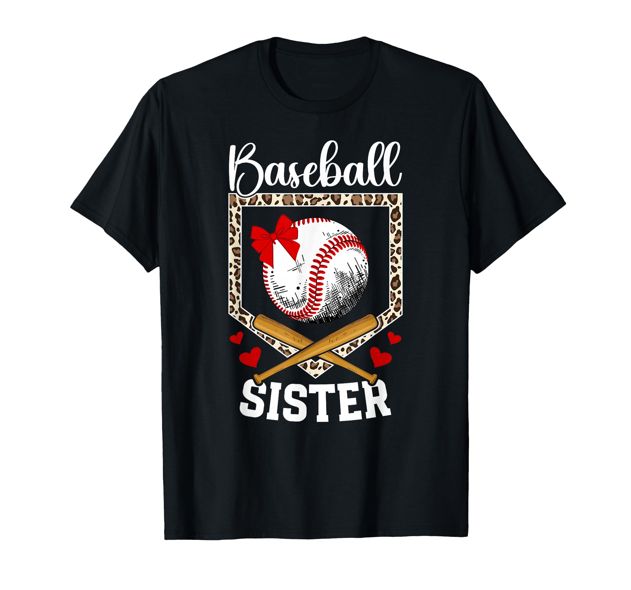 Baseball Sister Leopard Sister Baseball T-Shirt - Unique Graphic Men Women - T-Shirt, Sweatshirt, Hoodie