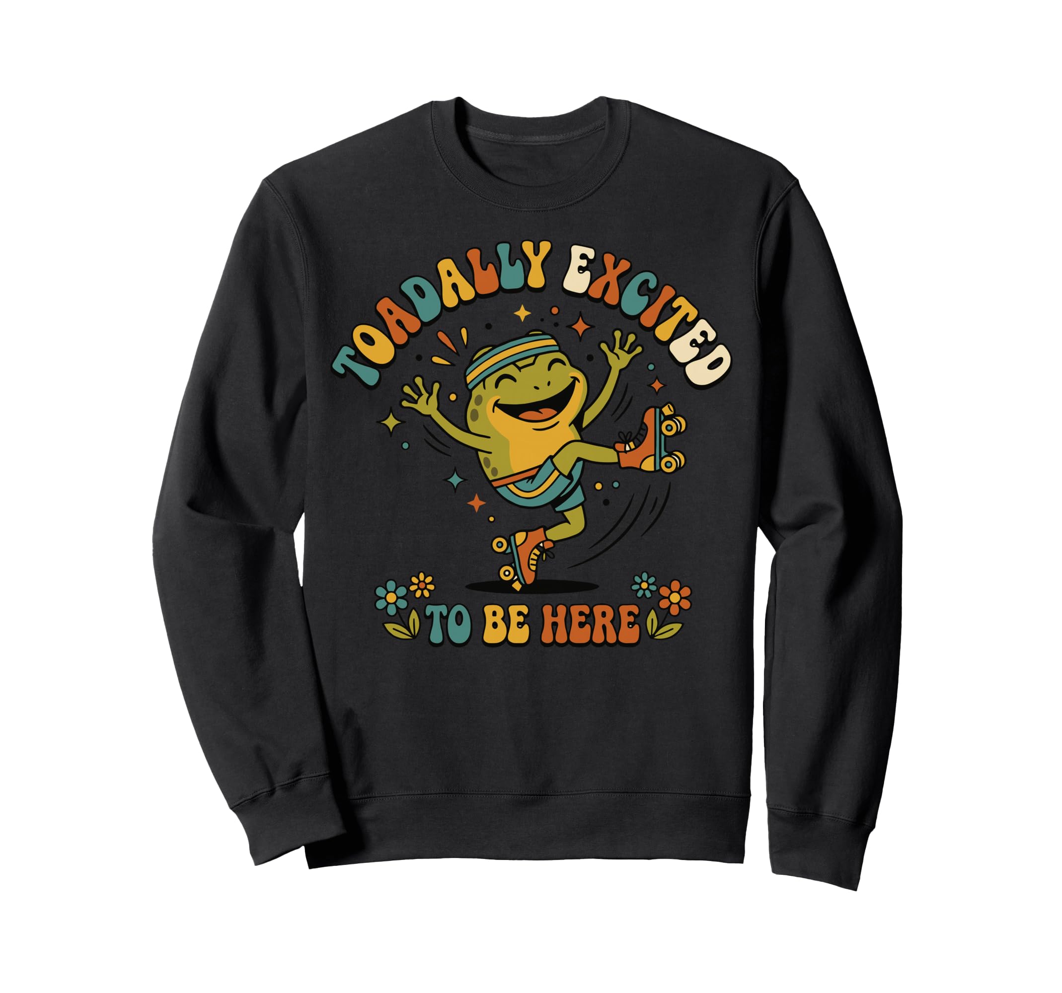 Toad Roller Skate Excited Sweatshirt - Aesthetic Graphic for Adults - T-Shirt, Sweatshirt, Hoodie