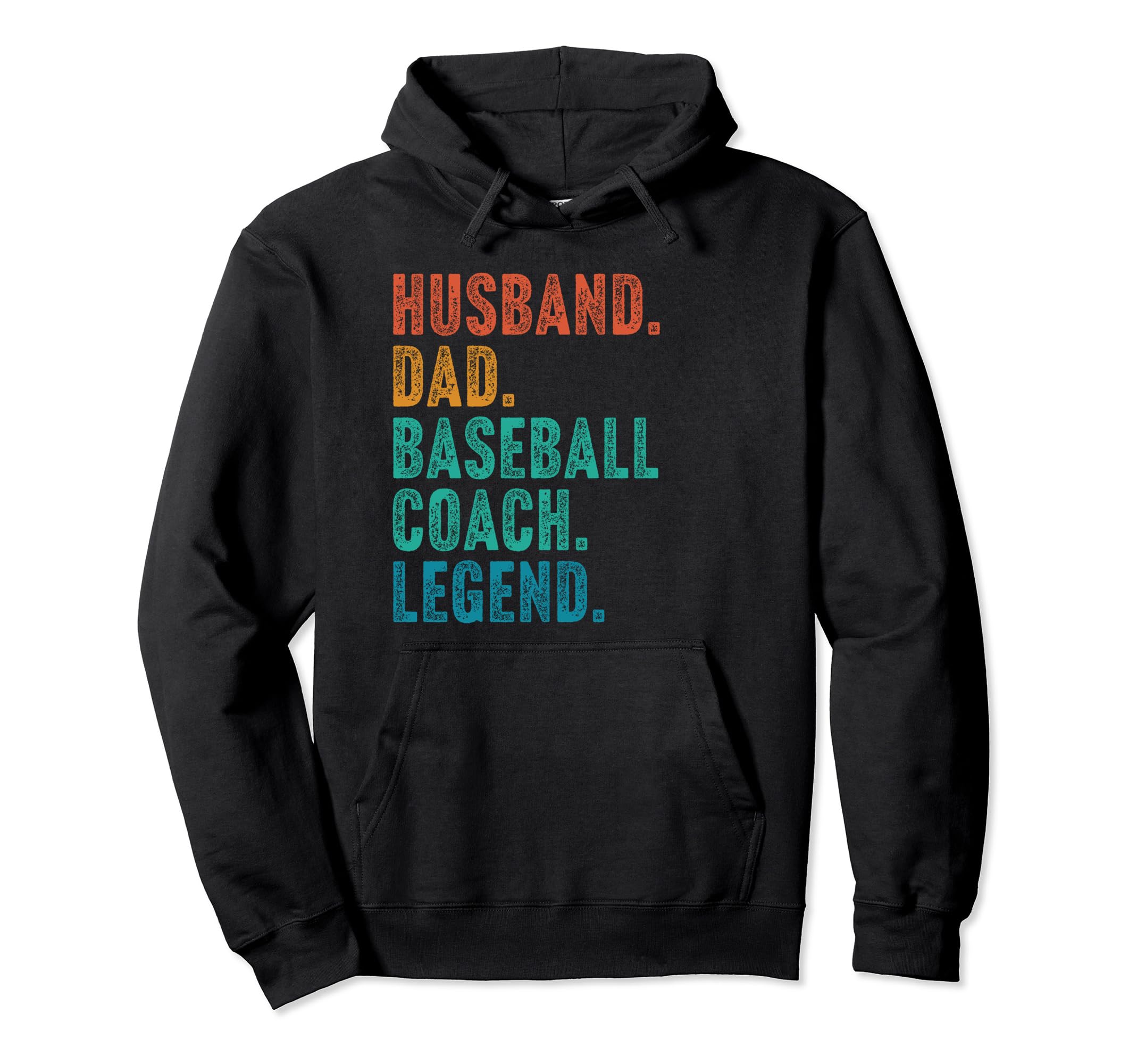 Husband Dad Baseball Coach Legend Hoodie - Novelty Apparel for Adults - T-Shirt, Sweatshirt, Hoodie