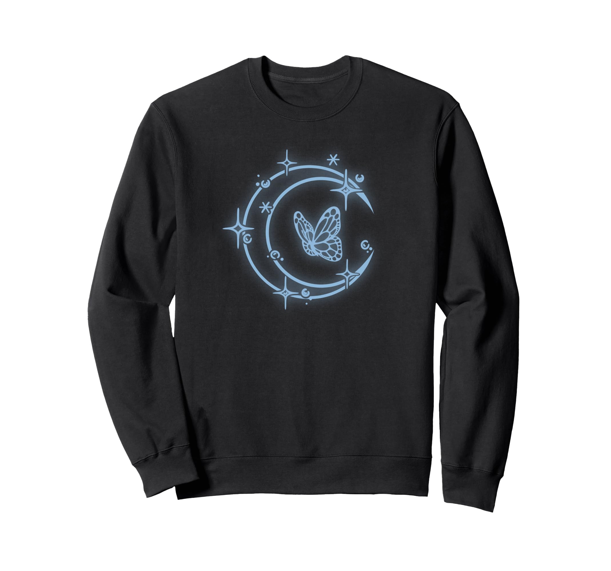 Moon And Butterfly Glow Starry Sky Sweatshirt - Novelty Apparel Men Women - T-Shirt, Sweatshirt, Hoodie
