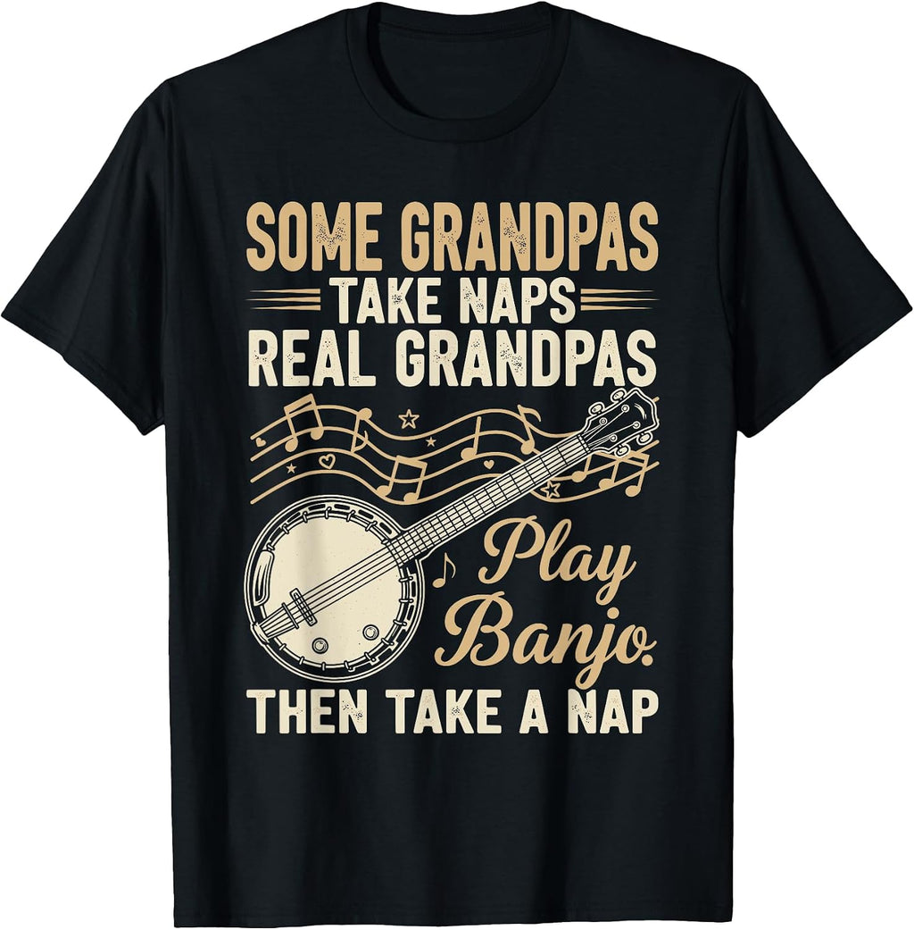 Real Grandpas Play Banjo Merch. - Adult & Kids T-Shirts, Sweatshirts & Hoodies apparel design preview 1