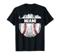 Miami Baseball Skyline Miami Baseball T-Shirt - Custom Art Print Unisex - T-Shirt, Sweatshirt, Hoodie