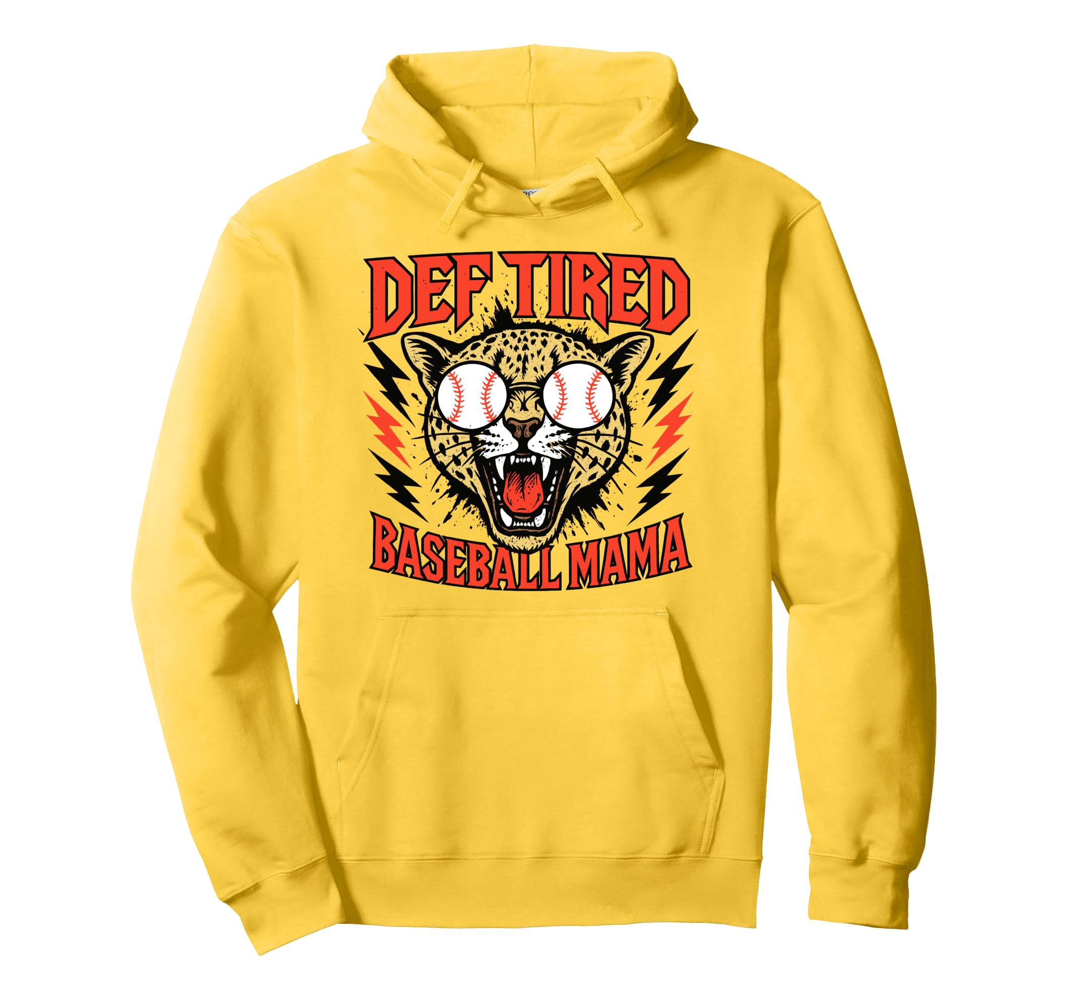 Def Tired Baseball Mama Funny Sports Mom Hoodie - Streetwear Style Unisex - T-Shirt, Sweatshirt, Hoodie