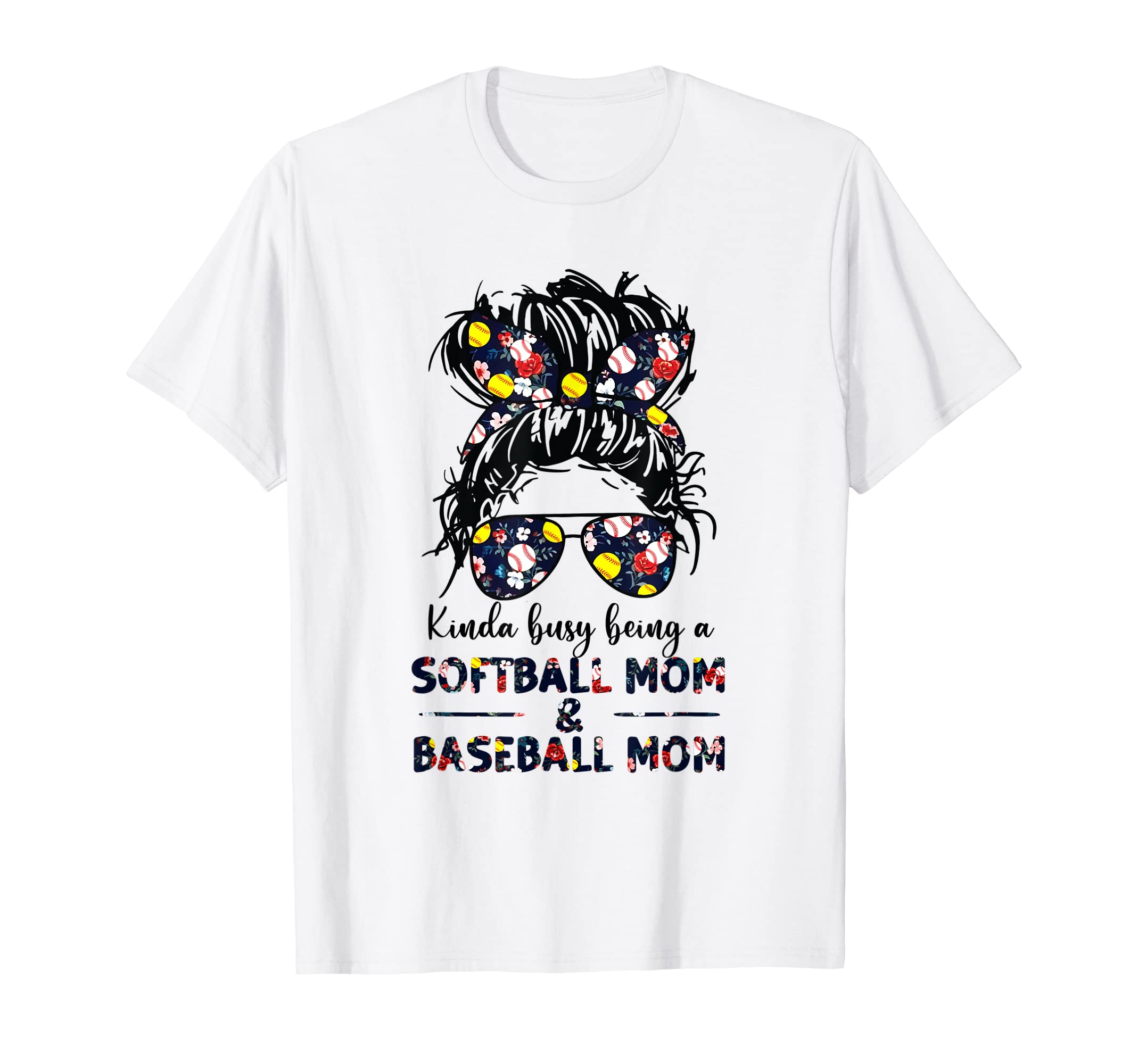 Kinda Busy Being Softball Mom Baseball Mom T-Shirt - Graphic Print Unisex - T-Shirt, Sweatshirt, Hoodie