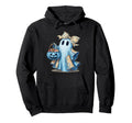 Blue Denim Ghost Bow Coquette Boho Hoodie - Custom Art Print Unisex - T-Shirt, Sweatshirt, Hoodie