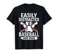 Easily Distracted Baseball And Dogs T-Shirt - Custom Art Print Unisex - T-Shirt, Sweatshirt, Hoodie