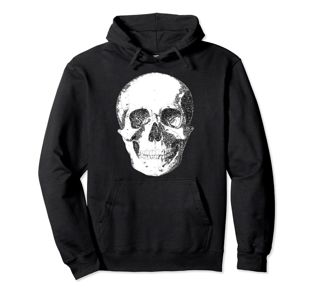 Skull Grunge Gothic Faded Occult Hoodie - Casual Everyday Wear Unisex - T-Shirt, Sweatshirt, Hoodie