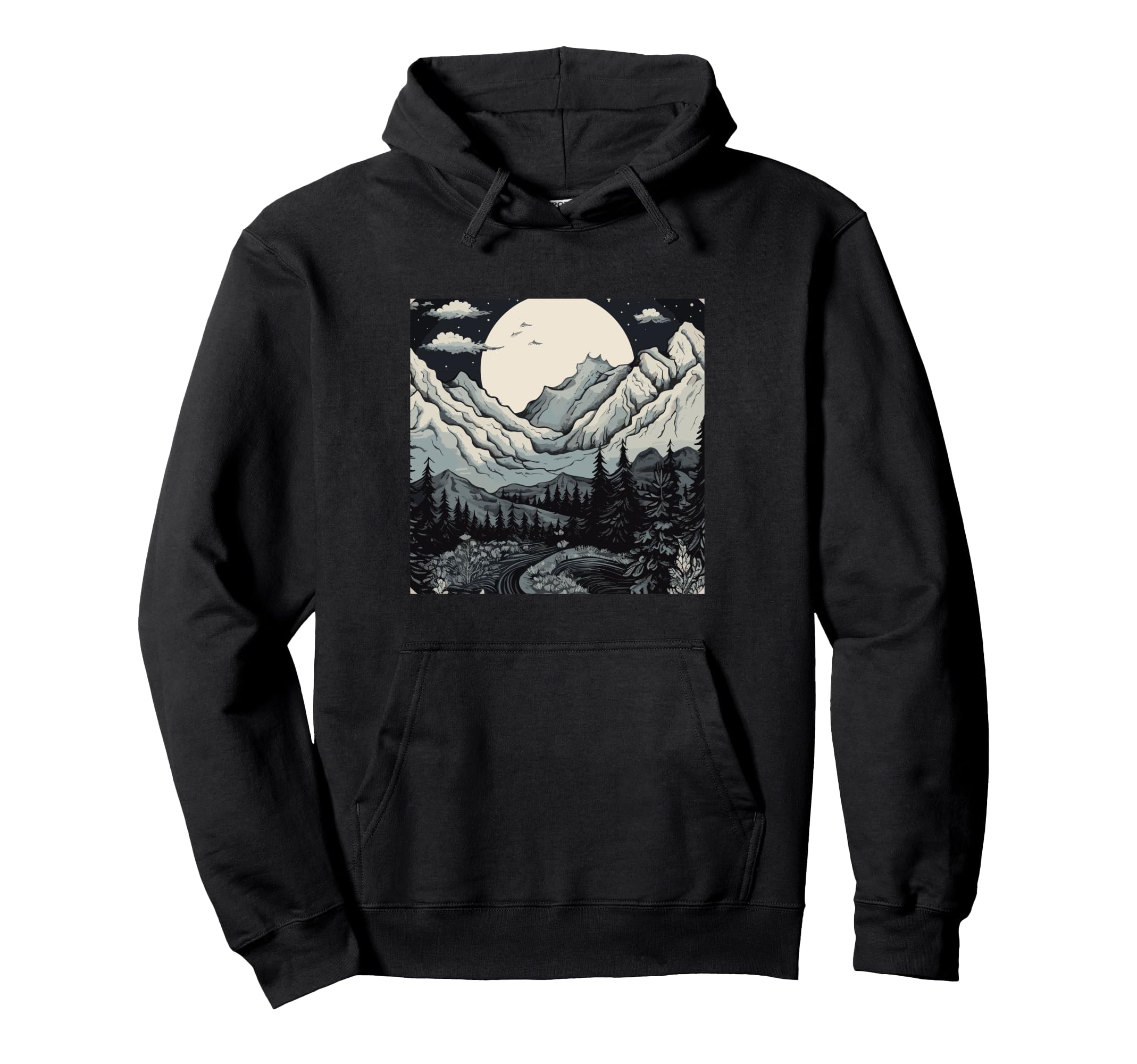 Boho Flower Forest Nature Mountain Hoodie - Trendy Graphic for Adults - T-Shirt, Sweatshirt, Hoodie