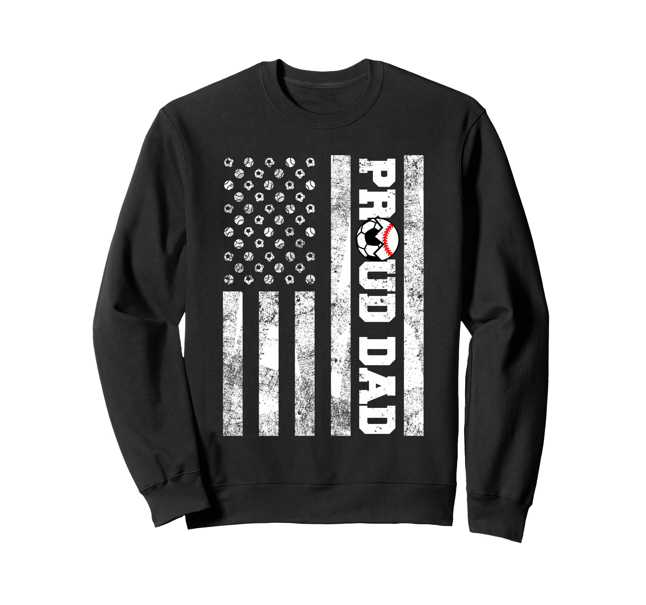 Proud Dad American Flag Funny Sweatshirt - Minimalist Print Men Women - T-Shirt, Sweatshirt, Hoodie