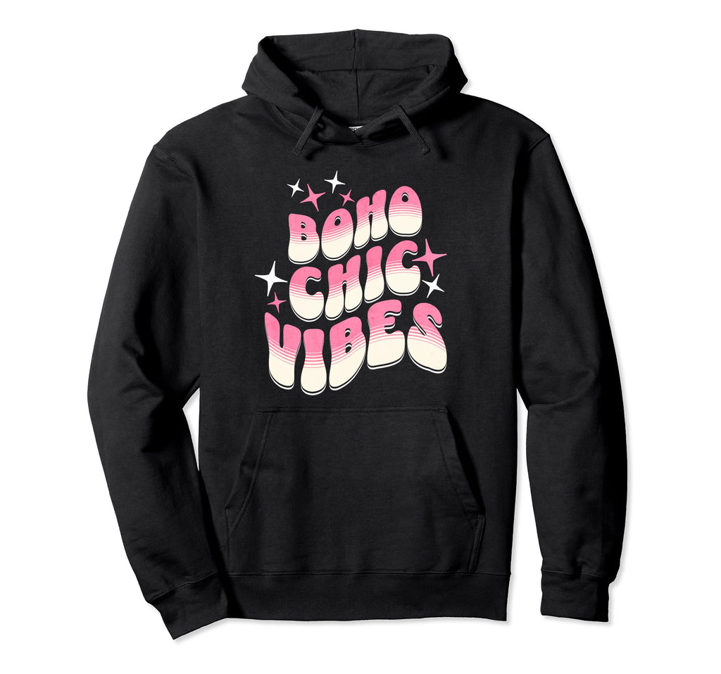 Its Boho Bohemian Chic Vibes Wavy Text Hoodie - Custom Art Print Men Women - T-Shirt, Sweatshirt, Hoodie