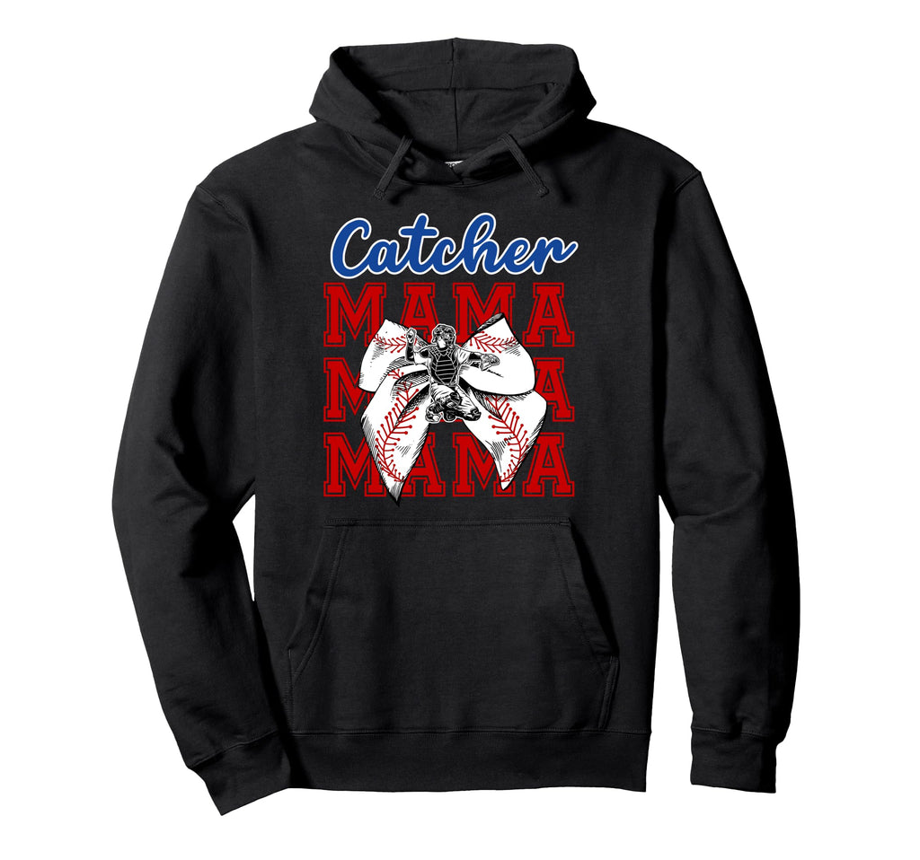 Baseball Catcher Mama Coquette Baseball Hoodie - Unique Graphic for Adults - T-Shirt, Sweatshirt, Hoodie