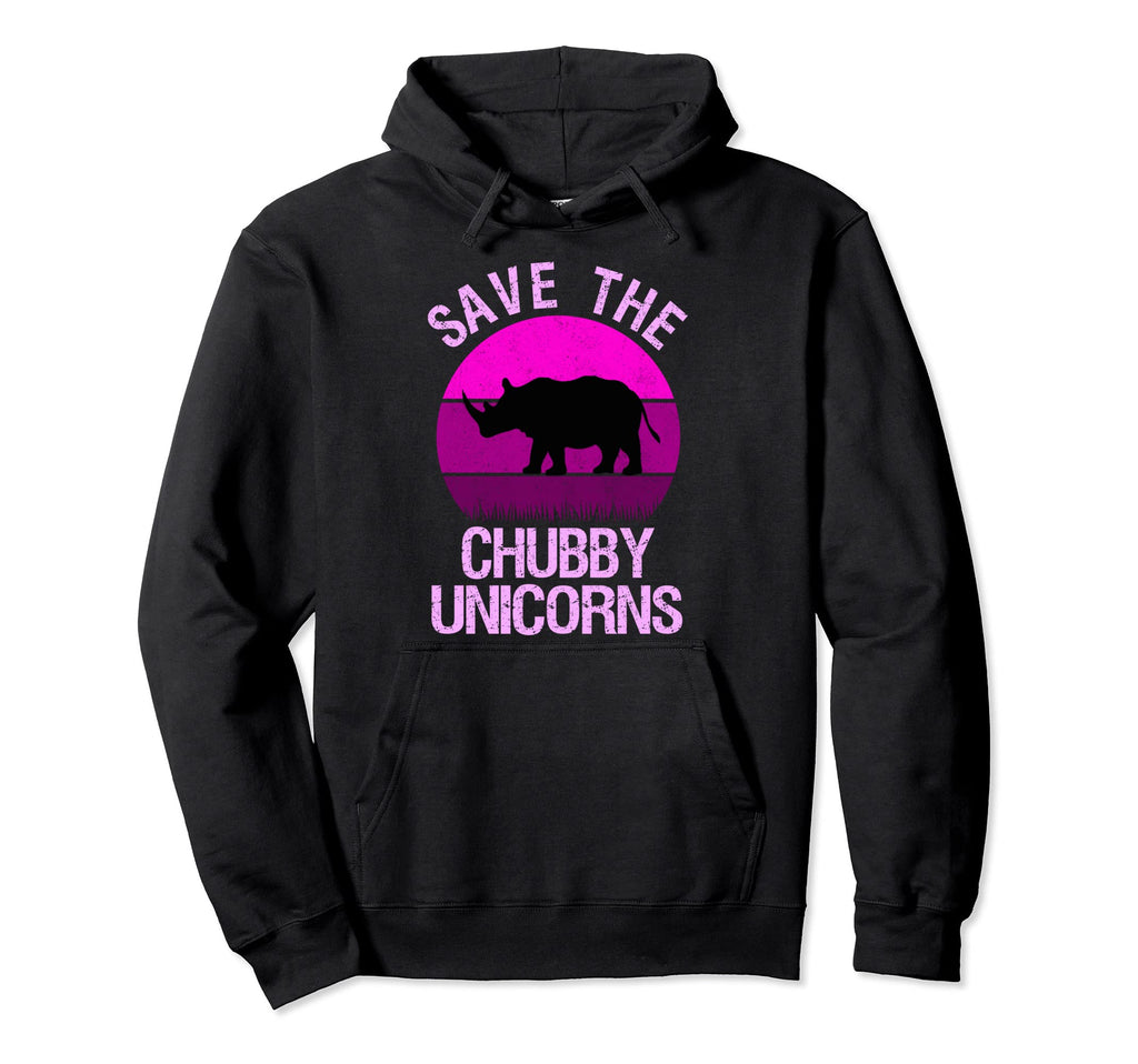 Save Chubby Unicorns Colors Distressed Hoodie - Streetwear Style Unisex - T-Shirt, Sweatshirt, Hoodie