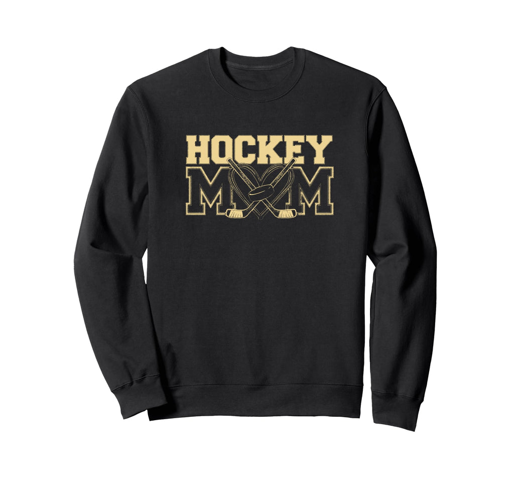 Hockey Mom Gold Black And Gold Game Sweatshirt - Trendy Graphic for Adults - T-Shirt, Sweatshirt, Hoodie