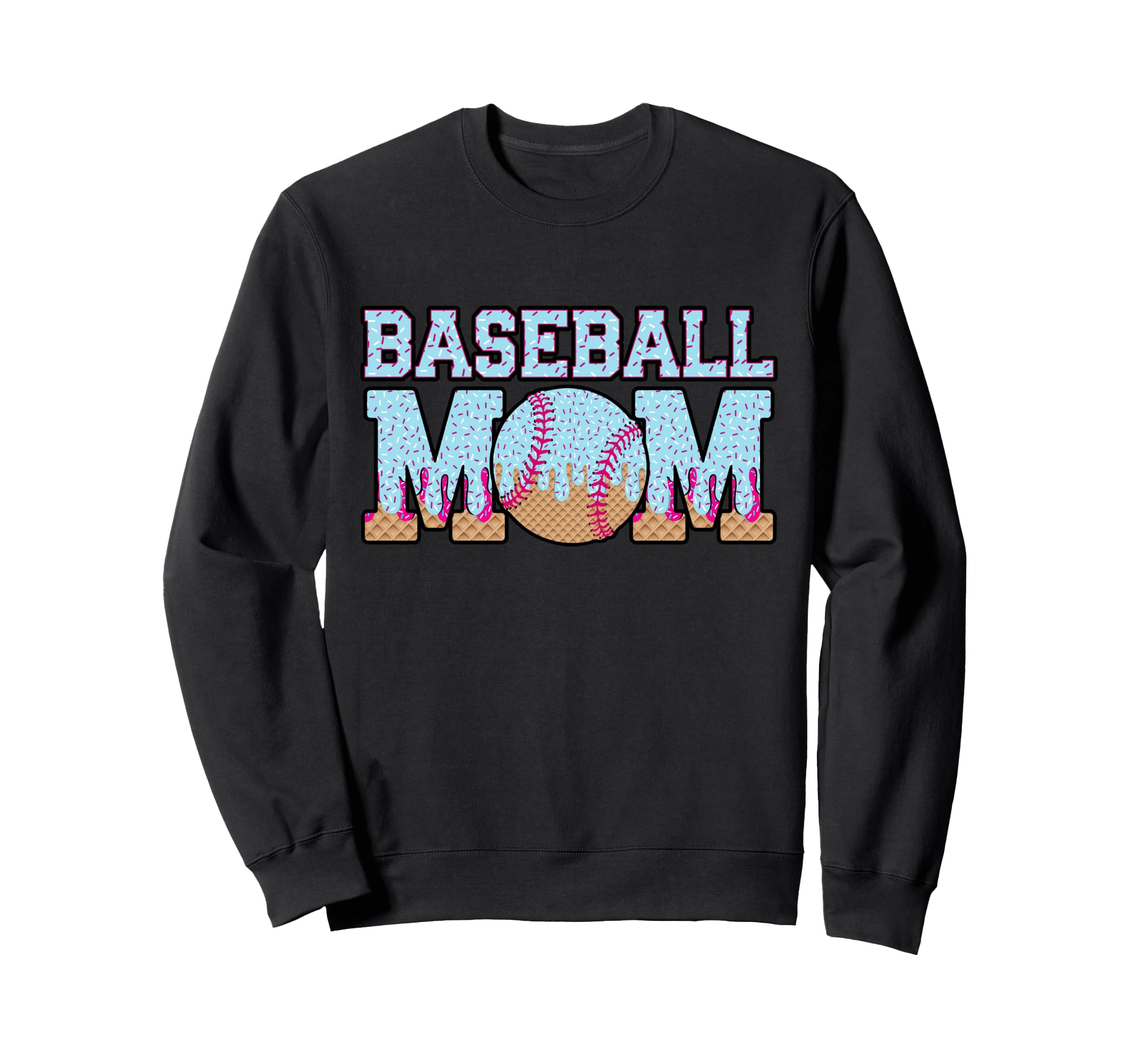 Baseball Ice Cream Drip Sports Sweatshirt - Fun Novelty Design Men Women - T-Shirt, Sweatshirt, Hoodie