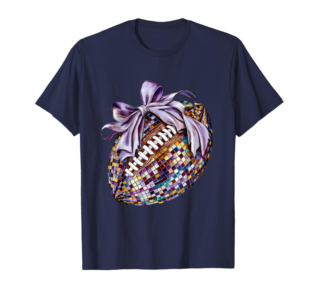 Bow Coquette Football Disco Ball Game T-Shirt - Trendy Graphic for Adults - T-Shirt, Sweatshirt, Hoodie