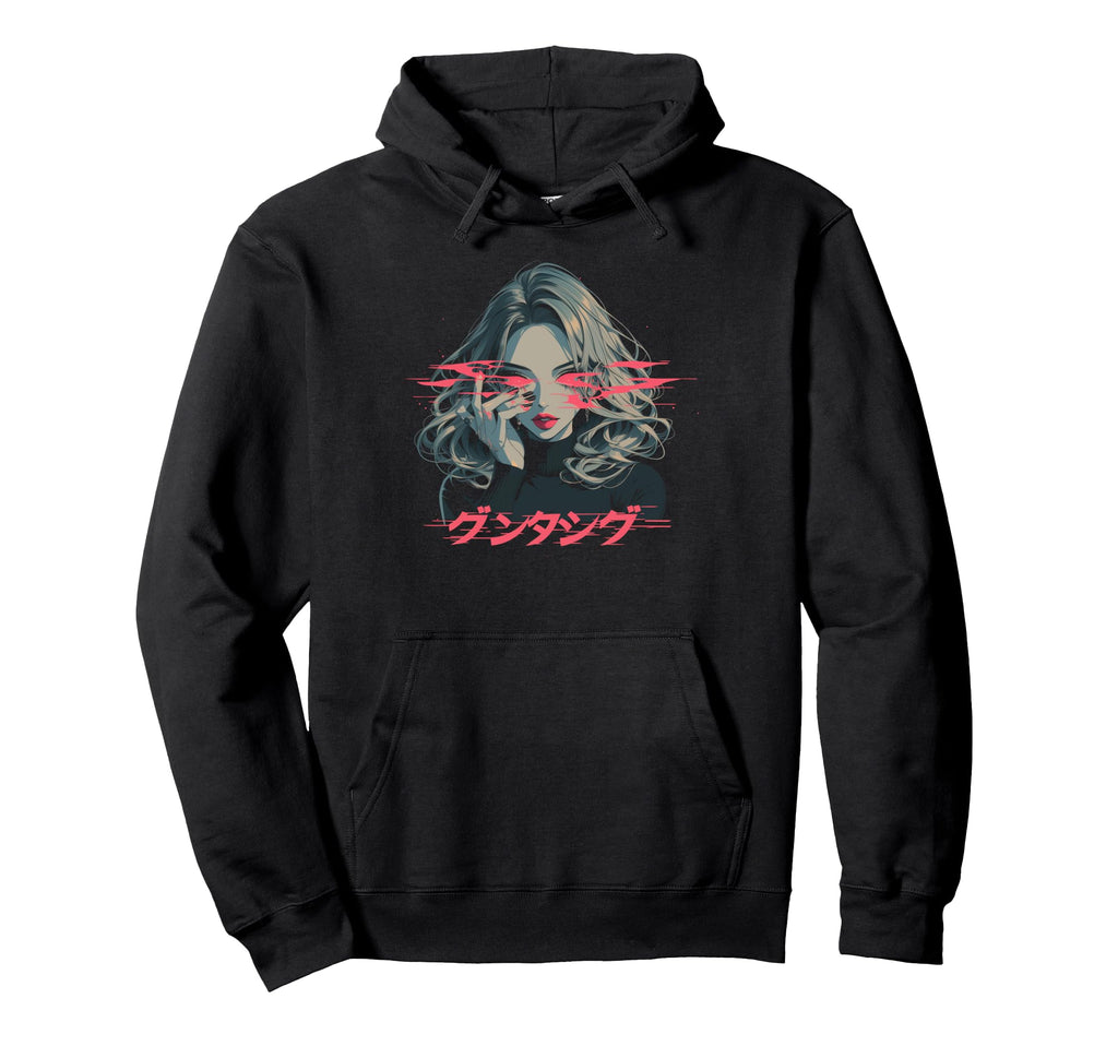 Goth Grunge Demon Anime Waifu Hoodie - Casual Everyday Wear Men Women - T-Shirt, Sweatshirt, Hoodie