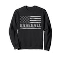 Baseball Grey Usa Flag Player Coach Sweatshirt - Unique Graphic Men Women - T-Shirt, Sweatshirt, Hoodie