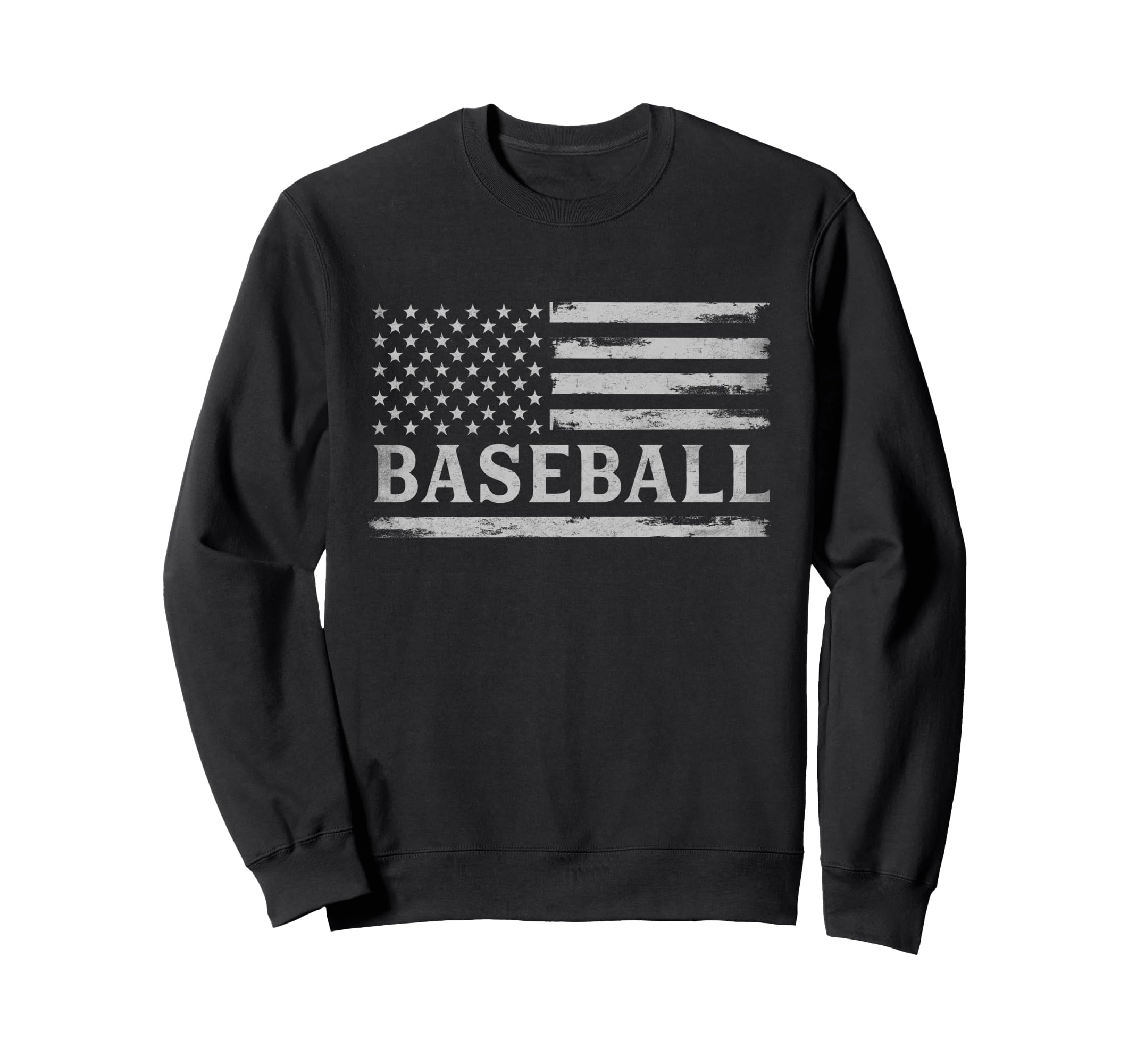 Baseball Grey Usa Flag Player Coach Sweatshirt - Unique Graphic Men Women - T-Shirt, Sweatshirt, Hoodie