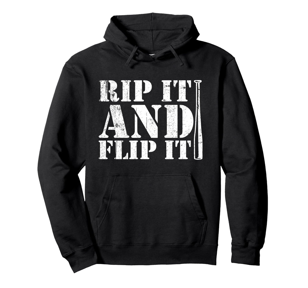 Rip It And Flip It Baseball Hoodie - Trendy Graphic Unisex - T-Shirt, Sweatshirt, Hoodie