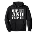 Rip It And Flip It Baseball Hoodie - Trendy Graphic Unisex - T-Shirt, Sweatshirt, Hoodie