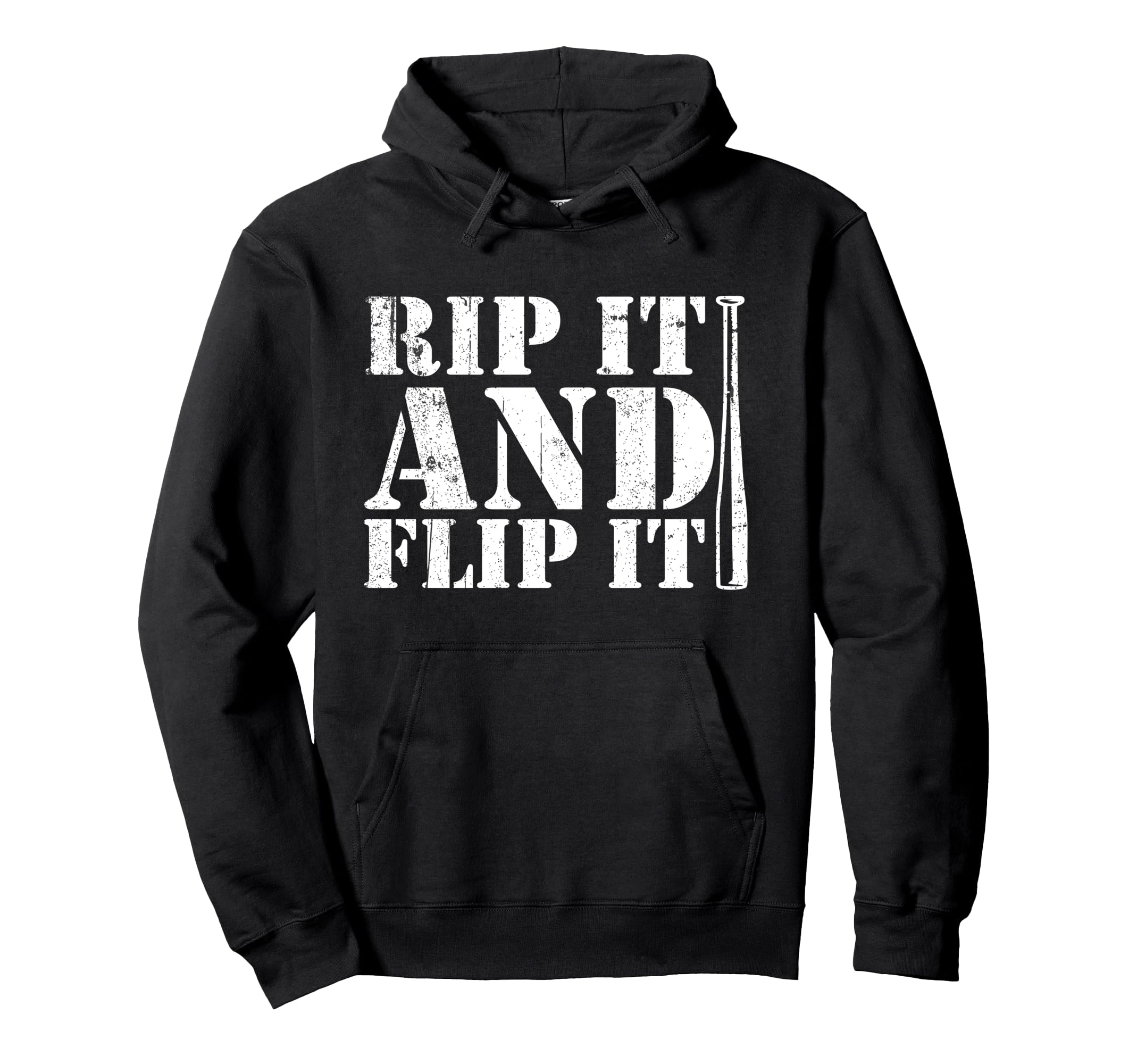 Rip It And Flip It Baseball Hoodie - Trendy Graphic Unisex - T-Shirt, Sweatshirt, Hoodie