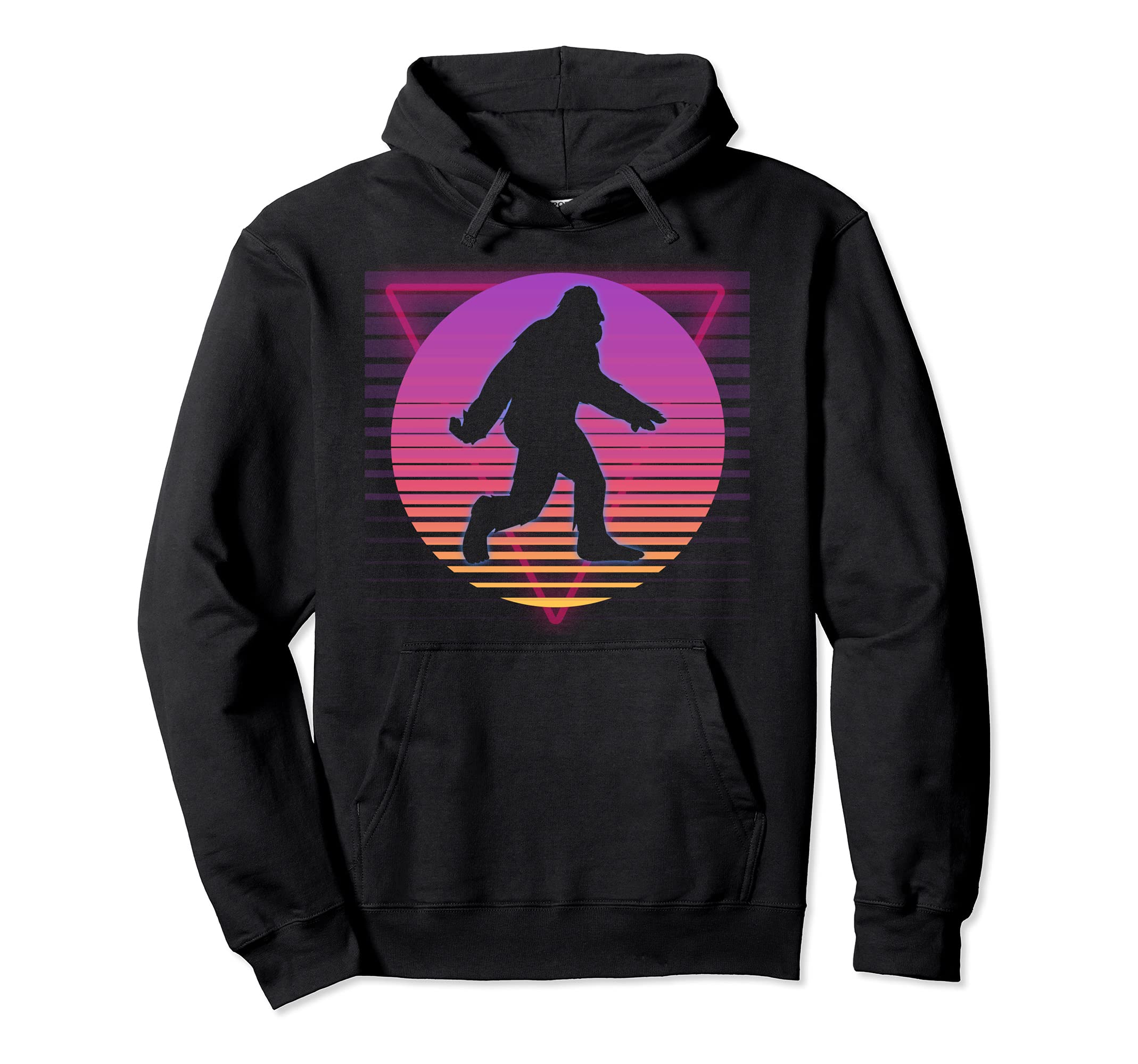Bigfoot Sasquatch Vaporwave 80S 90S Hoodie - Custom Art Print Men Women - T-Shirt, Sweatshirt, Hoodie