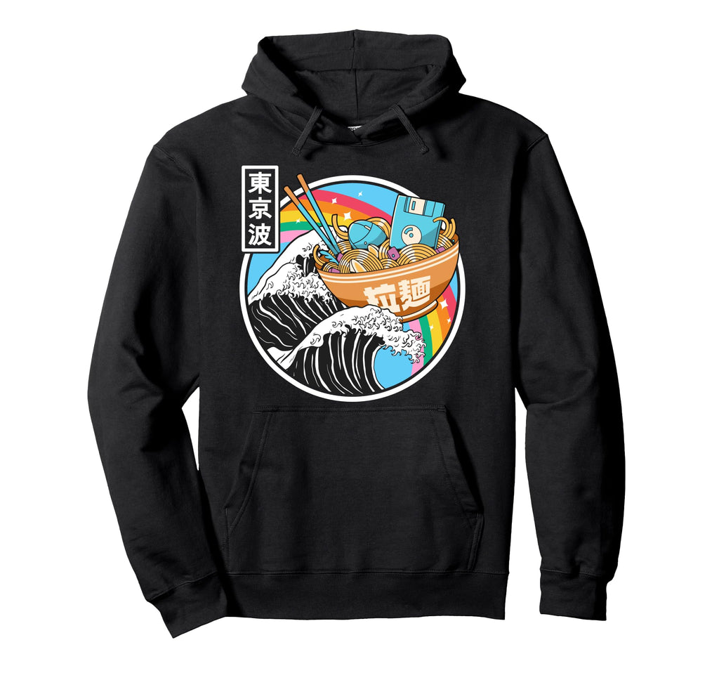Digital Ramen Bowl Kanagawa Wave Japan Hoodie - Novelty Apparel Unisex - T-Shirt, Sweatshirt, Hoodie