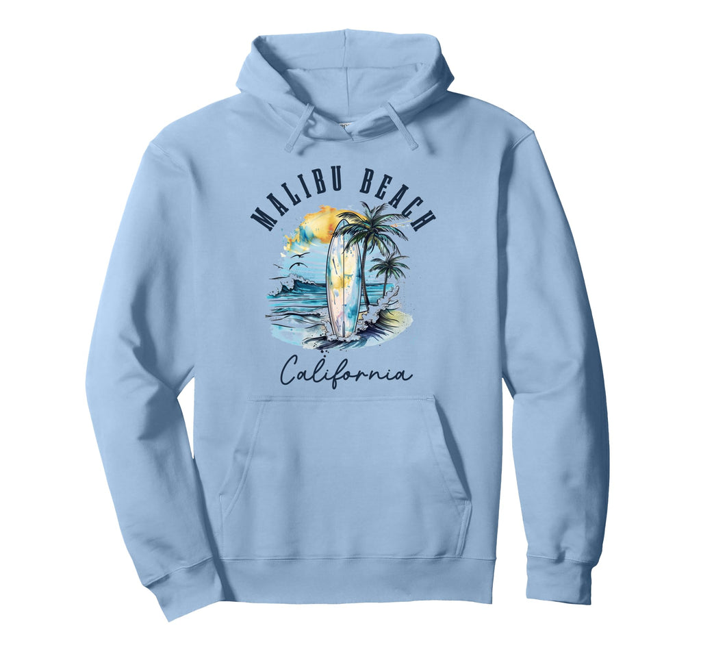 Malibu Beach California Surf Surfing Hoodie - Aesthetic Graphic Men Women - T-Shirt, Sweatshirt, Hoodie
