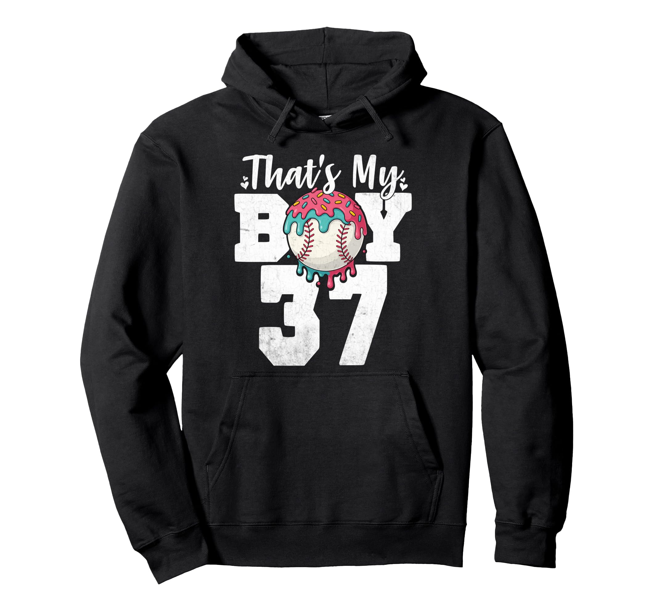 Thats My Baseball 37 Number Mom Hoodie - Casual Everyday Wear for Adults - T-Shirt, Sweatshirt, Hoodie