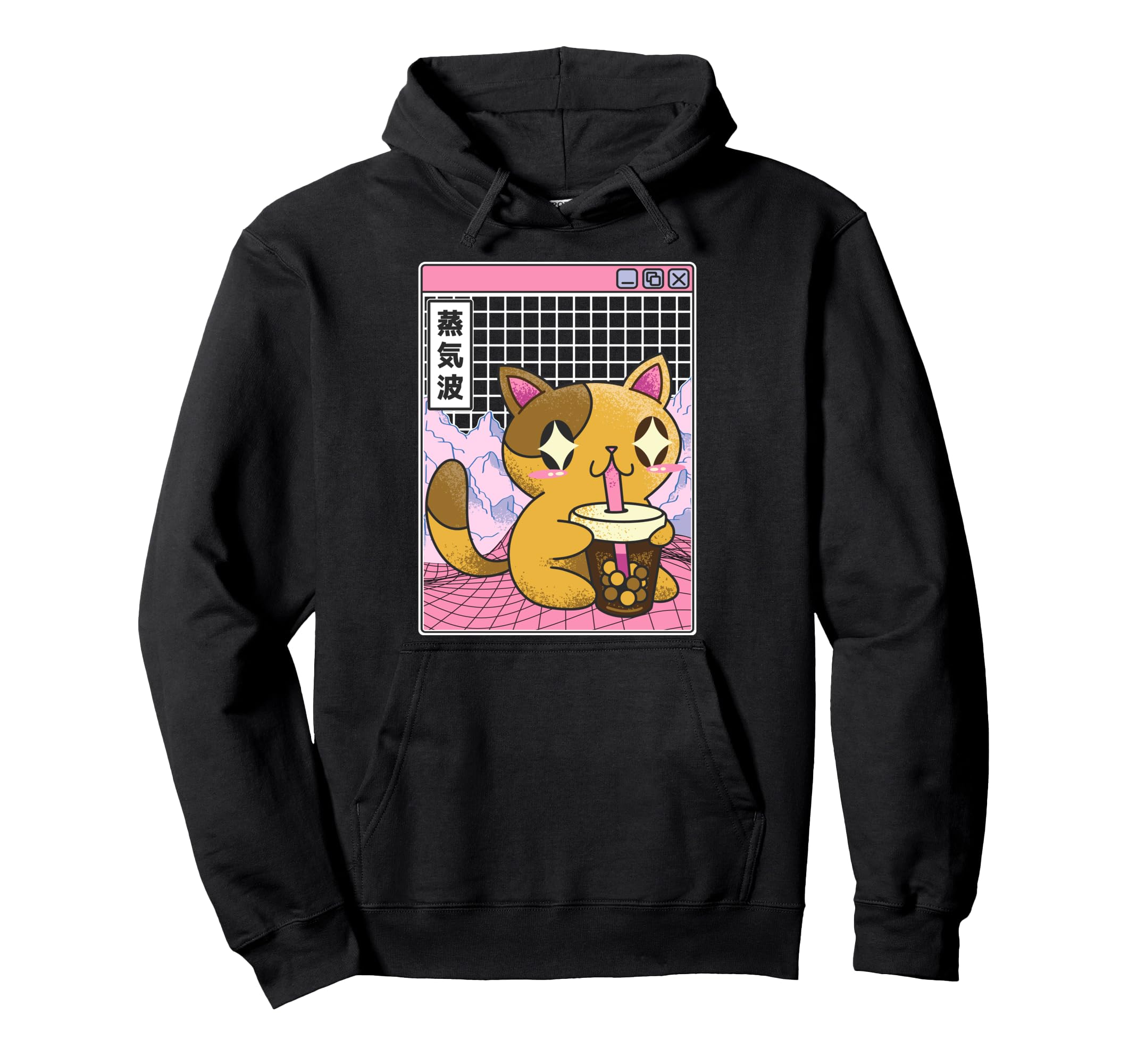 Cat Drinking Bubble Tea Boba Japan Hoodie - Fun Novelty Design for Adults - T-Shirt, Sweatshirt, Hoodie