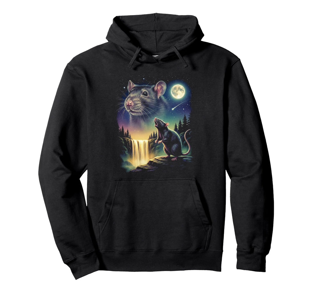 Rat Howling To Moon Meme Funny 90S Rat Hoodie - Fun Novelty Design Unisex - T-Shirt, Sweatshirt, Hoodie