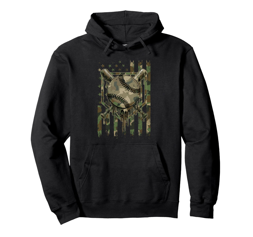 4Th July Baseball Drip American Flag Hoodie - Streetwear Style for Adults - T-Shirt, Sweatshirt, Hoodie