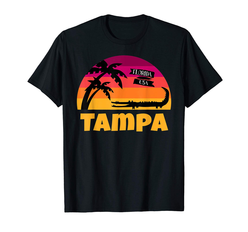 Tampa Florida Sunset And Alligator T-Shirt - Graphic Print Unisex - T-Shirt, Sweatshirt, Hoodie
