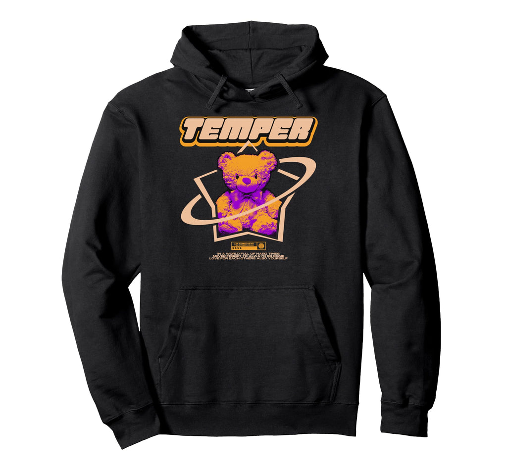 Y2K Bear Temper Bold Urban Graffiti Hoodie - Aesthetic Graphic Unisex - T-Shirt, Sweatshirt, Hoodie