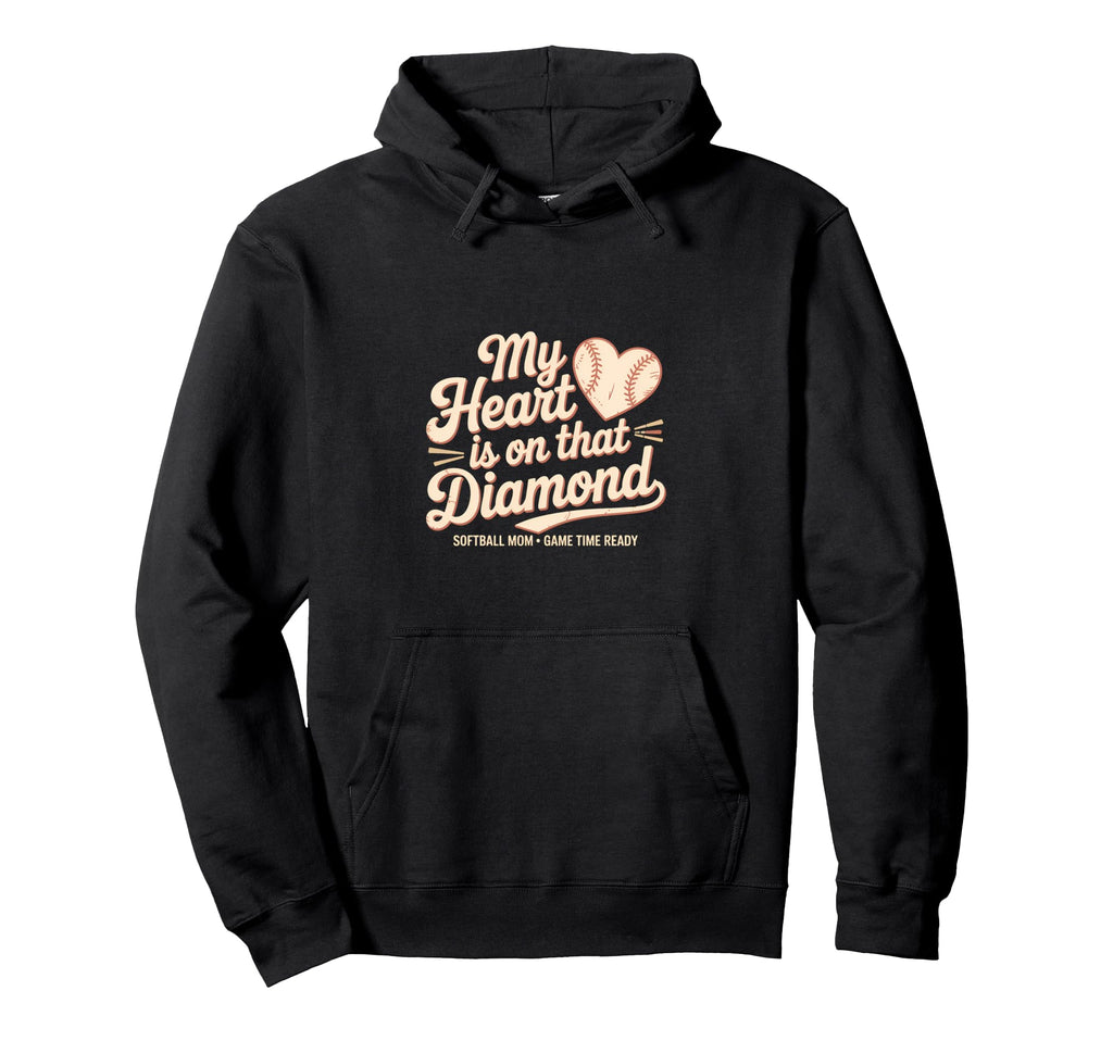 My Heart Is That Diamond Baseball Mom Hoodie - Novelty Apparel Men Women - T-Shirt, Sweatshirt, Hoodie