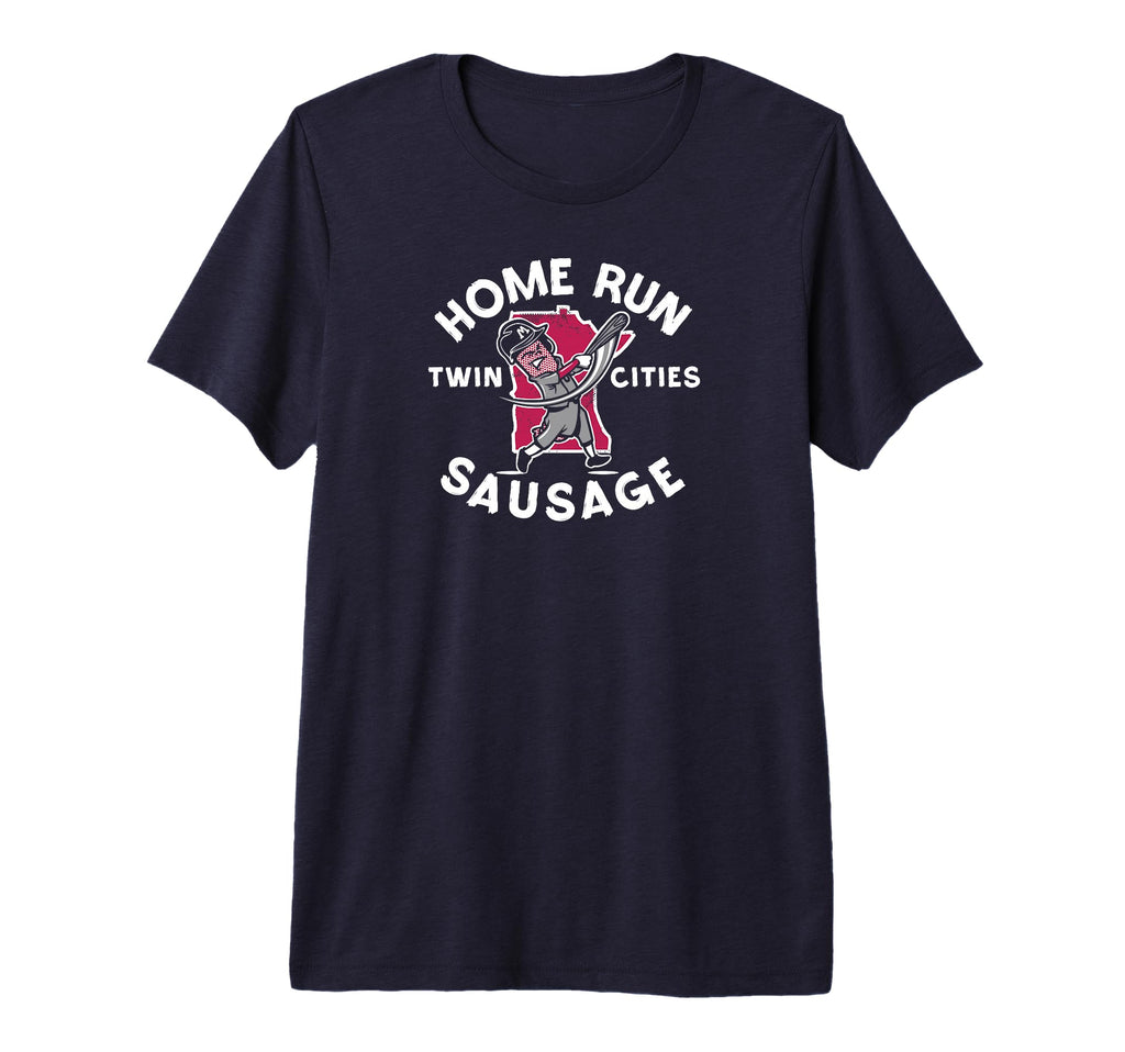 Home Run Sausage Navy Minnesota T-Shirt - Unique Graphic for Adults - T-Shirt, Sweatshirt, Hoodie
