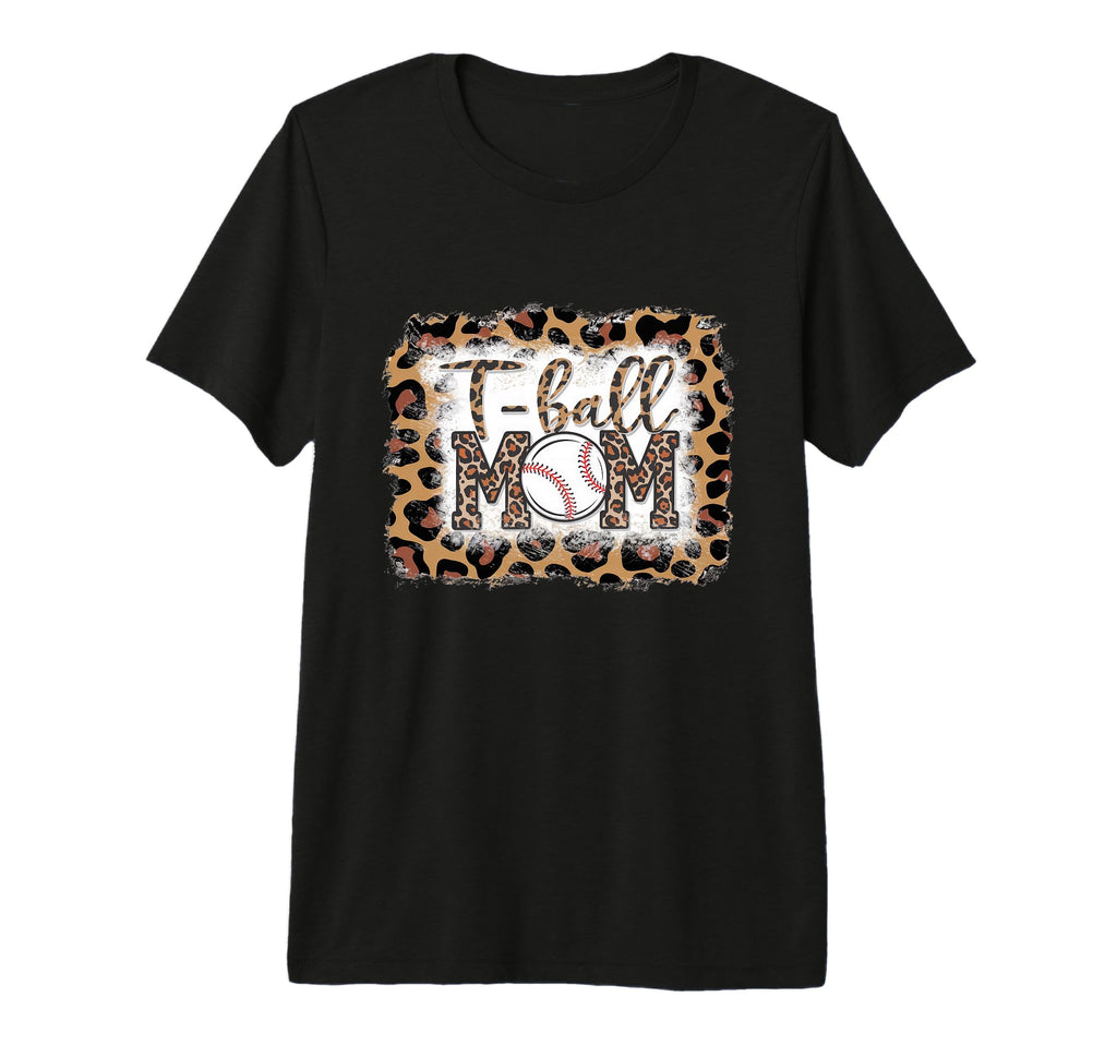 Leopard American Baseball Mom Mama Tri T-Shirt - Custom Art Print Unisex - T-Shirt, Sweatshirt, Hoodie