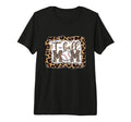 Leopard American Baseball Mom Mama Tri T-Shirt - Custom Art Print Unisex - T-Shirt, Sweatshirt, Hoodie