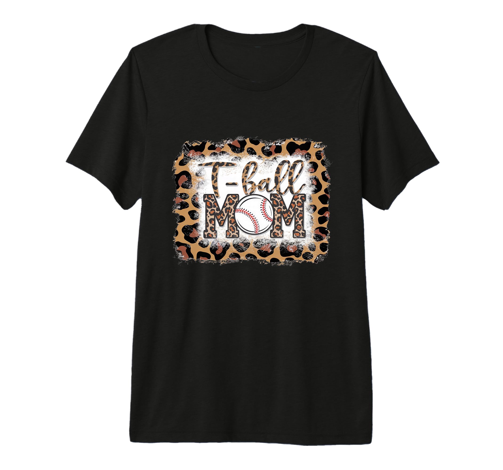 Leopard American Baseball Mom Mama Tri T-Shirt - Custom Art Print Unisex - T-Shirt, Sweatshirt, Hoodie