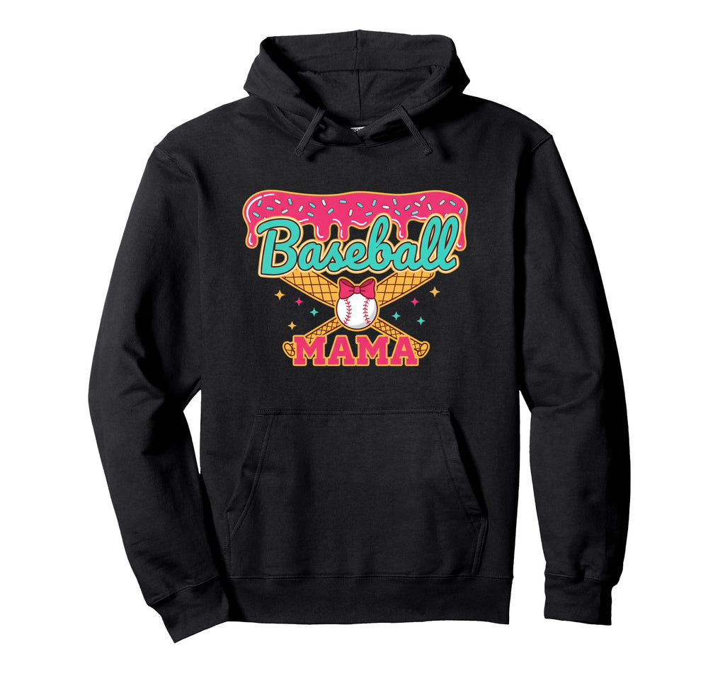Baseball Mama Sprinkles Ice Cream Hoodie - Minimalist Print for Adults - T-Shirt, Sweatshirt, Hoodie