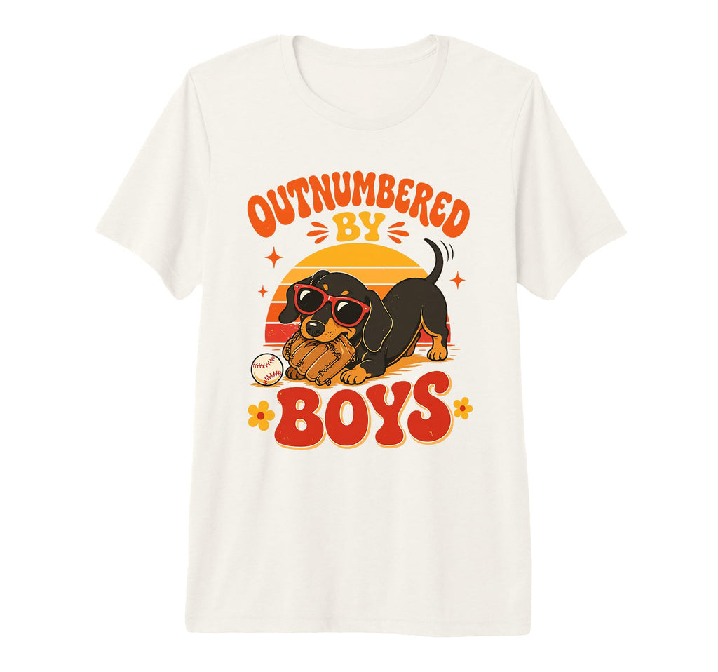 Outnumbered Baseball Mom Dachshund T-Shirt - Novelty Apparel for Adults - T-Shirt, Sweatshirt, Hoodie