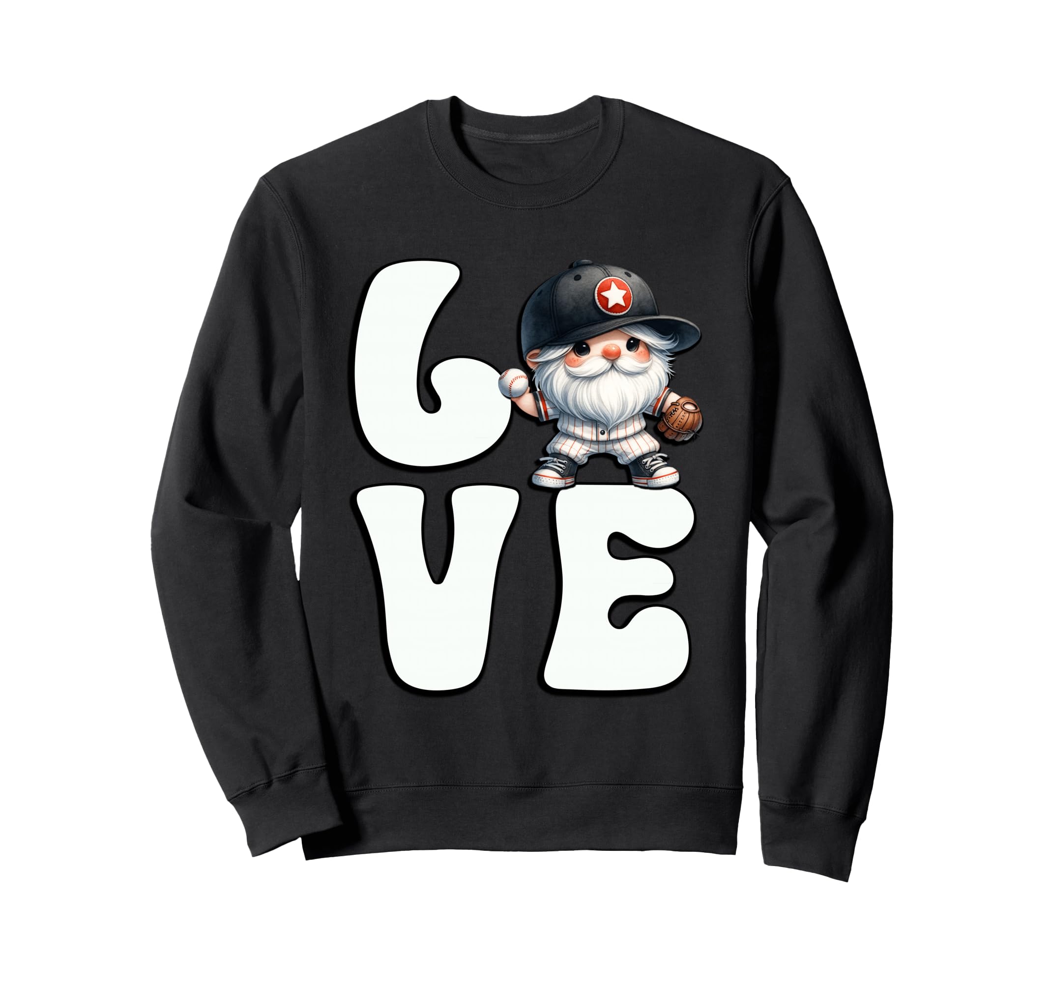 Love Baseball Gnome Grandpa Sweatshirt - Fun Novelty Design for Adults - T-Shirt, Sweatshirt, Hoodie