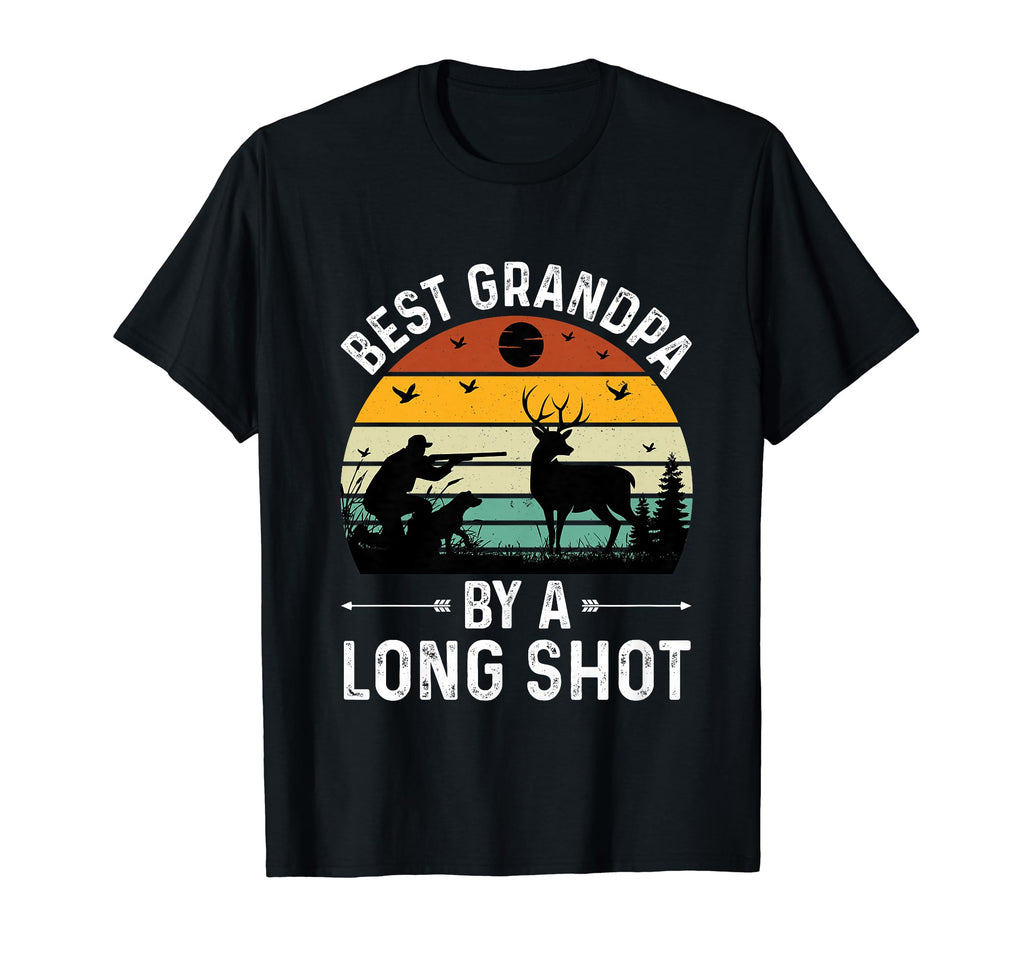 Best Grandpa Long Shot Hunting Fathers T-Shirt - Novelty Apparel Unisex - T-Shirt, Sweatshirt, Hoodie