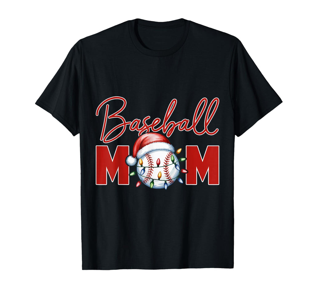 Baseball Mom Ballgame Sport Mommy Santa Hat T-Shirt - Unique Graphic Unisex - T-Shirt, Sweatshirt, Hoodie